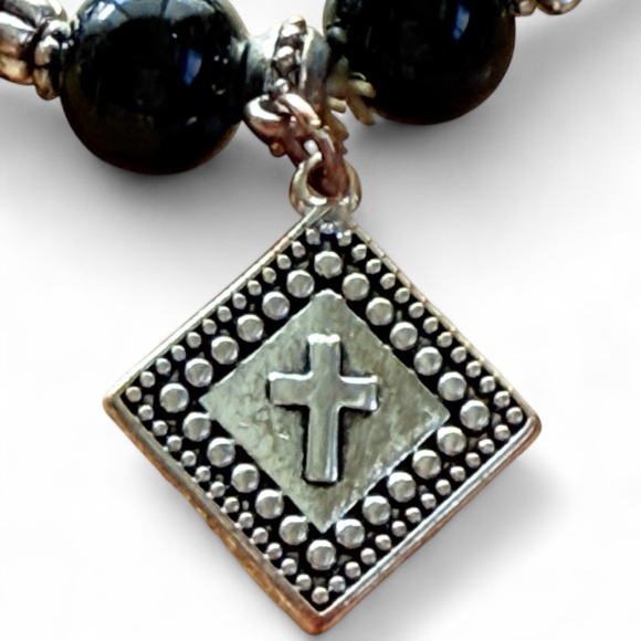 Onyx Bead Spiritual Stretch Bracelet - Picture 4 of 5